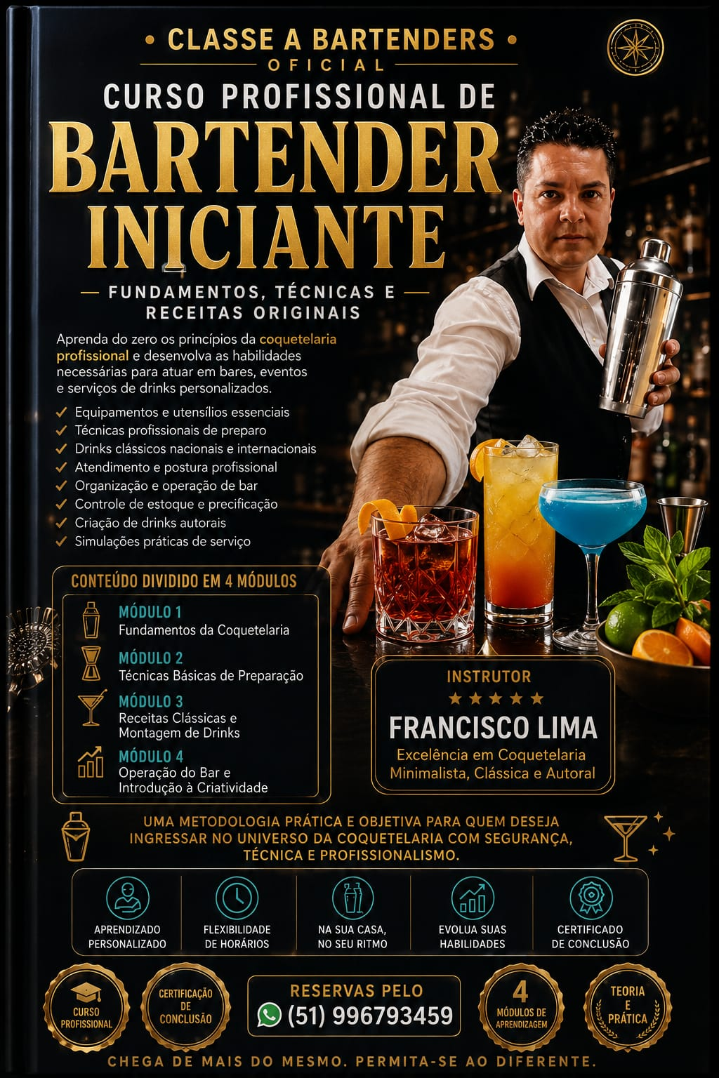Curso Profissional de Bartender Iniciante com Francisco Lima